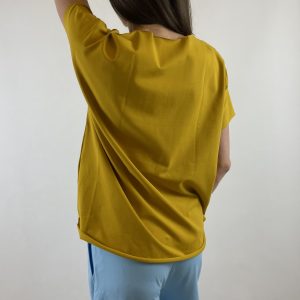 Oversize organic cotton mustard top – new